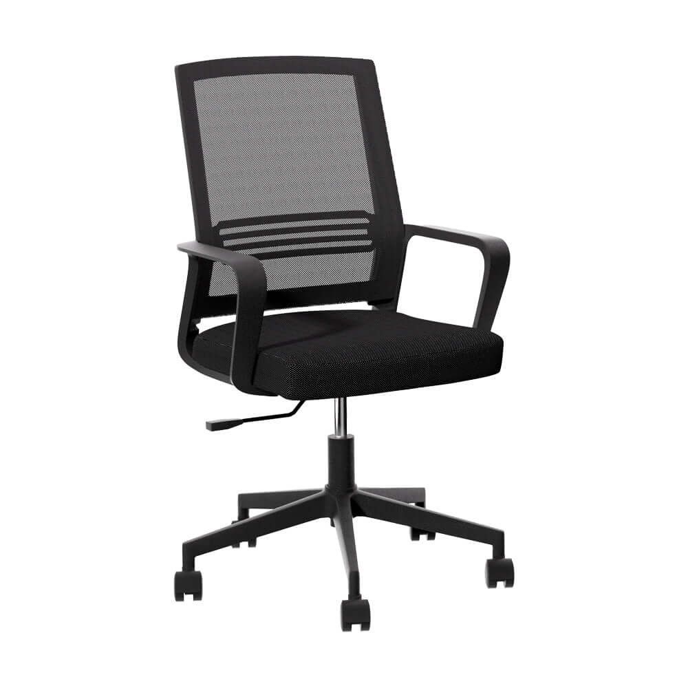 Artiss Mesh Office Chair Computer Gaming Desk Chairs Work Study Mid Back Black-Upinteriors