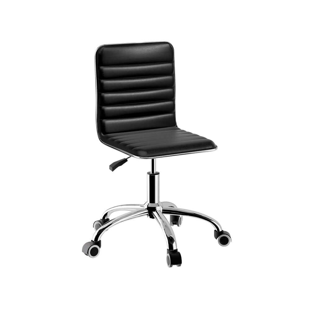 Artiss Office Chair Computer Desk Gaming Chairs PU Leather Low Back Black-Upinteriors