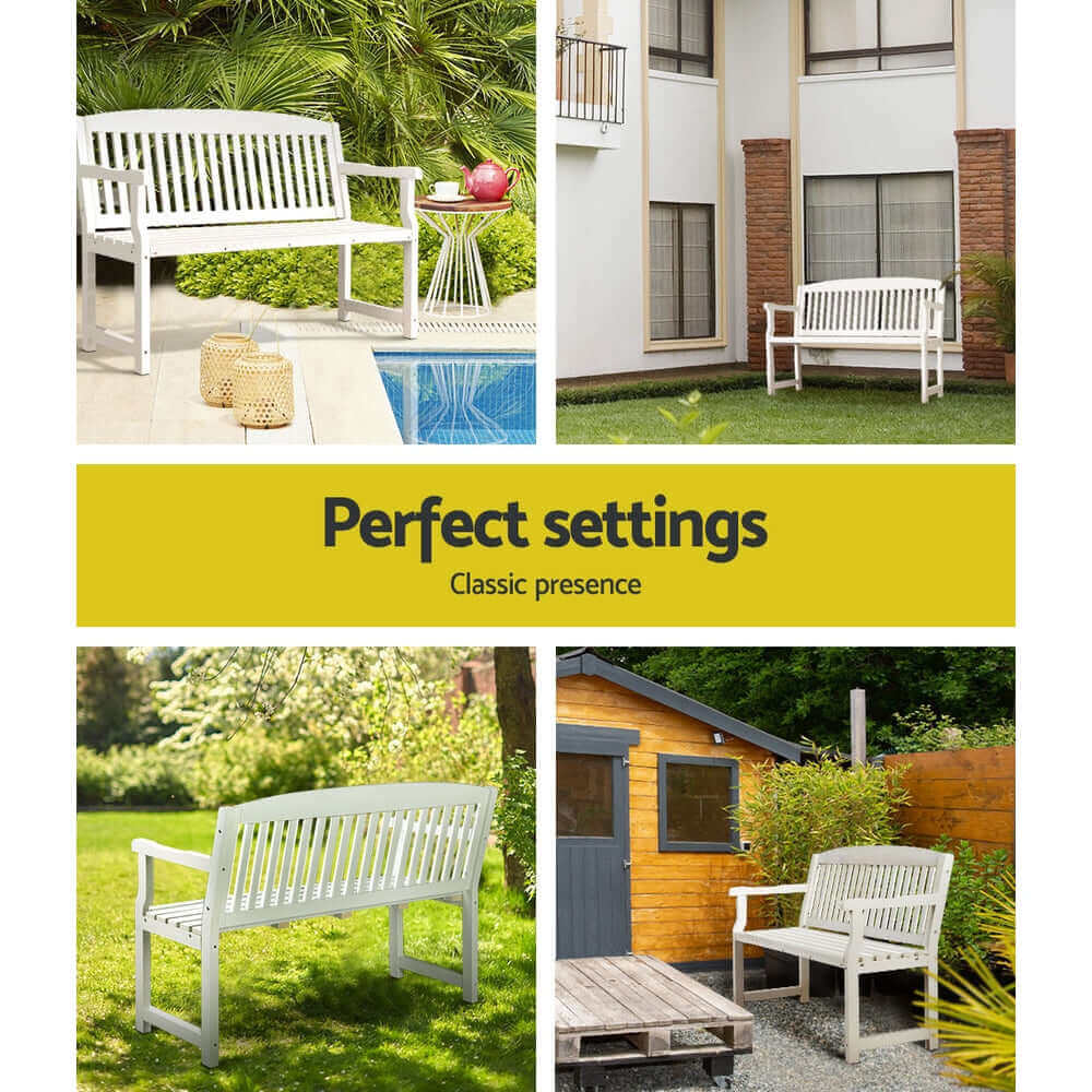Gardeon Outdoor Garden Bench Seat Wooden Chair Patio Furniture Timber Lounge-Upinteriors