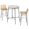 Gardeon 3-Piece Outdoor Bar Set Wicker Table Chairs Patio Bistro-Upinteriors