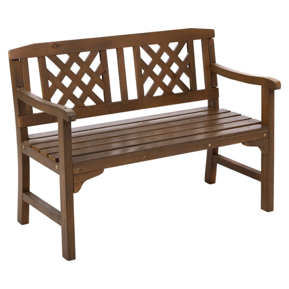 Gardeon Wooden Garden Bench 2 Seat Patio Furniture Timber Outdoor Lounge Chair Natural-Upinteriors