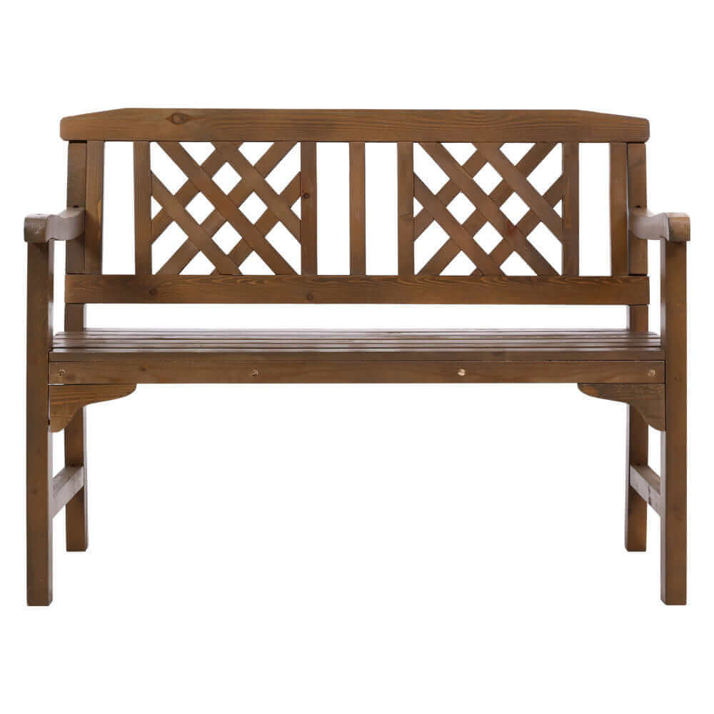 Gardeon Wooden Garden Bench 2 Seat Patio Furniture Timber Outdoor Lounge Chair Natural-Upinteriors