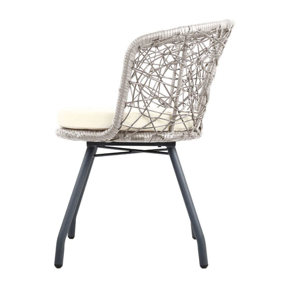 Gardeon Outdoor Patio Chair and Table - Grey-Upinteriors