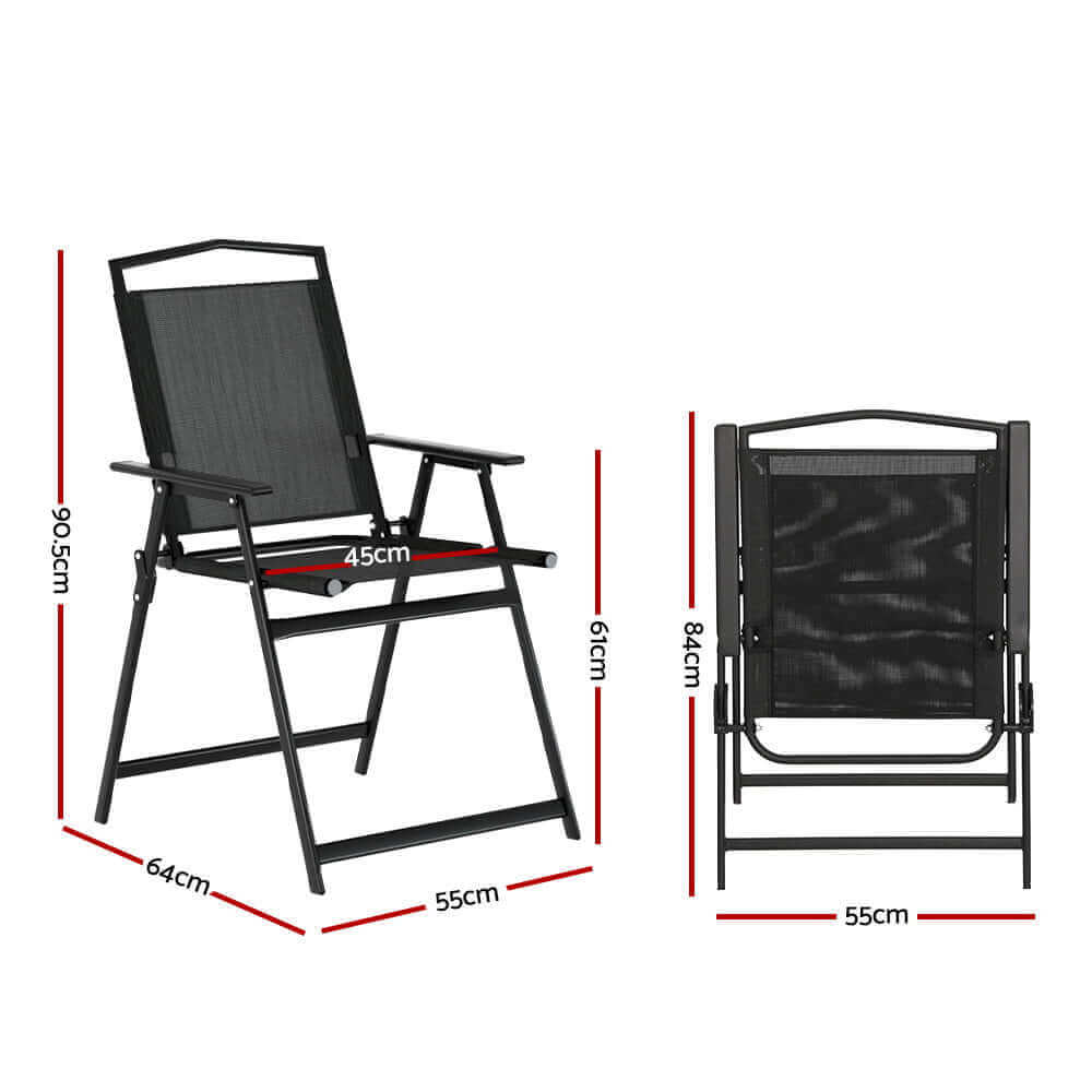 Gardeon Outdoor Chairs Portable Folding Camping Chair Steel Patio Furniture-Upinteriors
