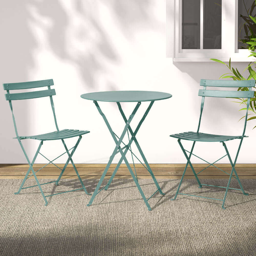 Gardeon Outdoor Setting Table and Chairs Bistro Set Folding Patio Furniture-Upinteriors