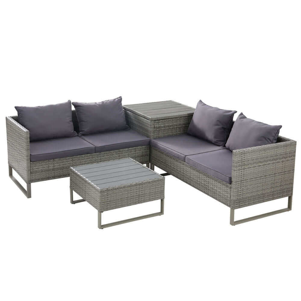 Gardeon Outdoor Sofa Furniture Garden Couch Lounge Set Patio Wicker Table Chairs-Upinteriors