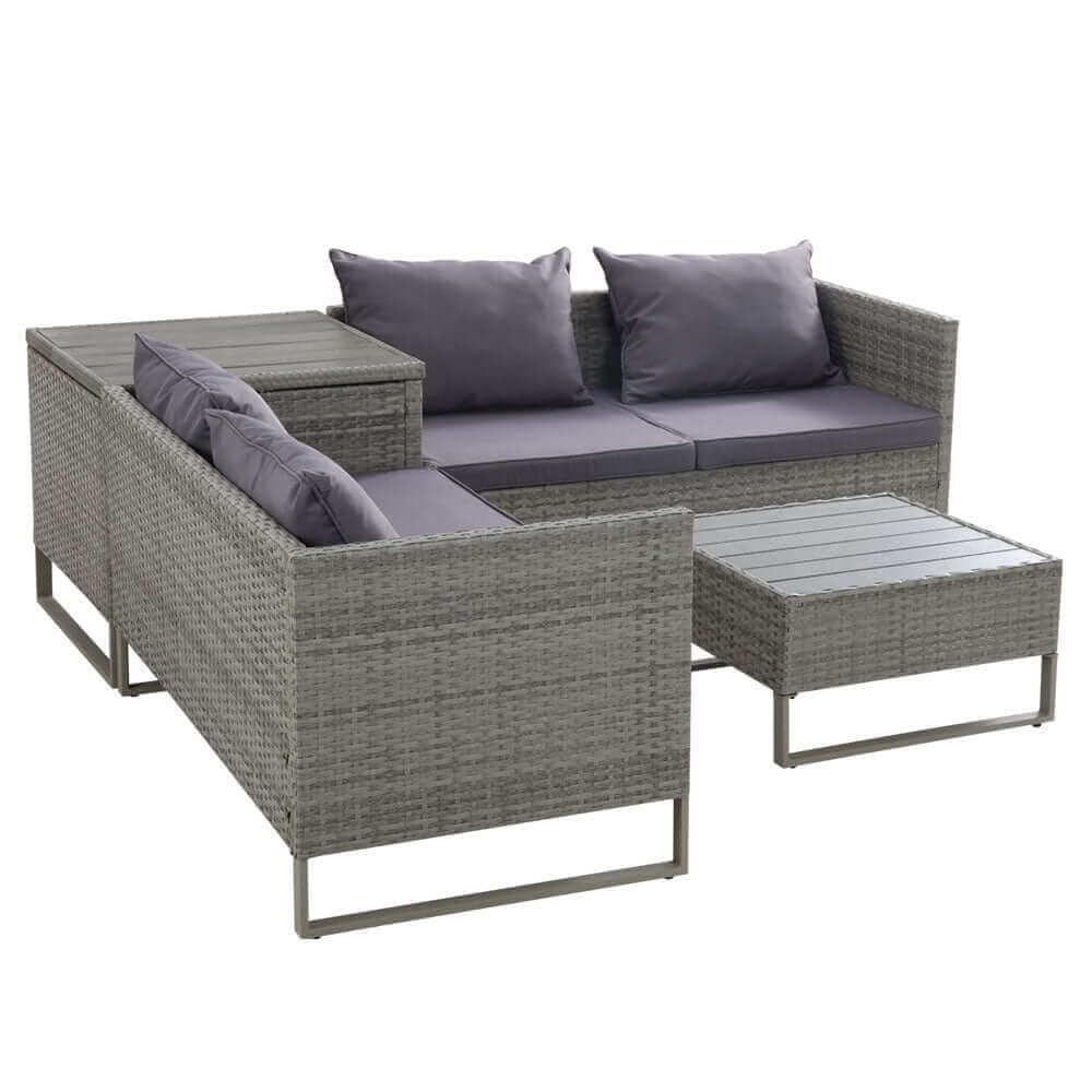 Gardeon Outdoor Sofa Furniture Garden Couch Lounge Set Patio Wicker Table Chairs-Upinteriors
