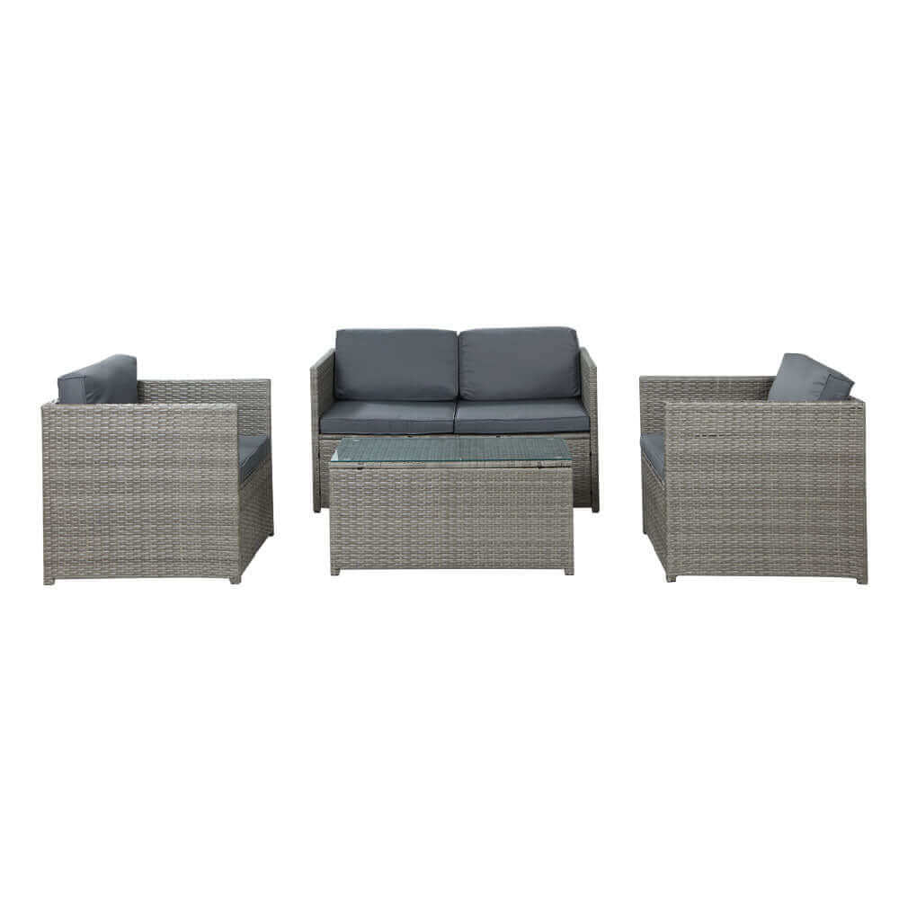 Gardeon Outdoor Furniture Sofa Set 4-Seater Wicker Lounge Setting Table Chairs-Upinteriors
