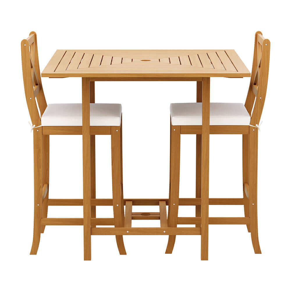Gardeon 5pcs Outdoor Bar Table 4 Seater Stools Bistro Set Patio Acacia Wood-Upinteriors
