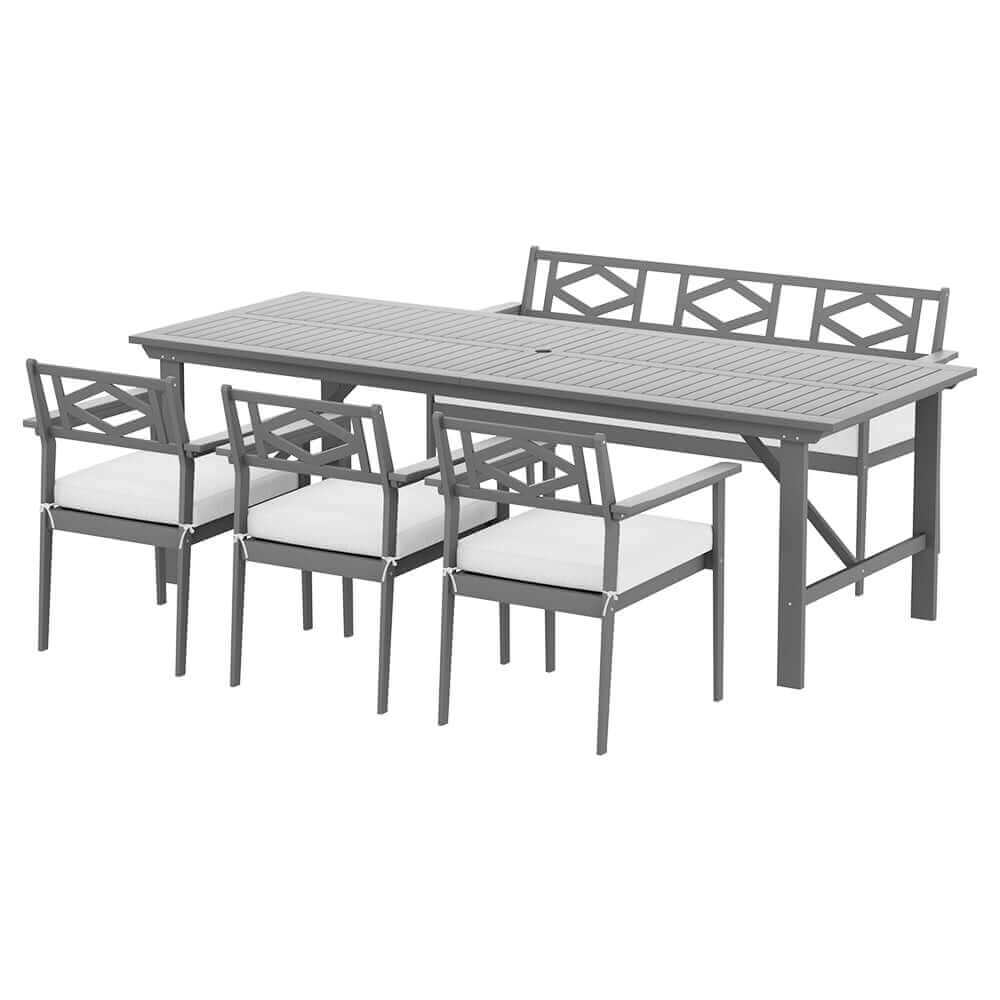Gardeon 5pcs Outdoor Furniture Dining Set Chair Table Patio Acacia Wood 6 Seater-Upinteriors