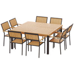Gardeon 8-seater Outdoor Furniture Dining Chairs Table Patio 9pcs Acacia Wood-Upinteriors