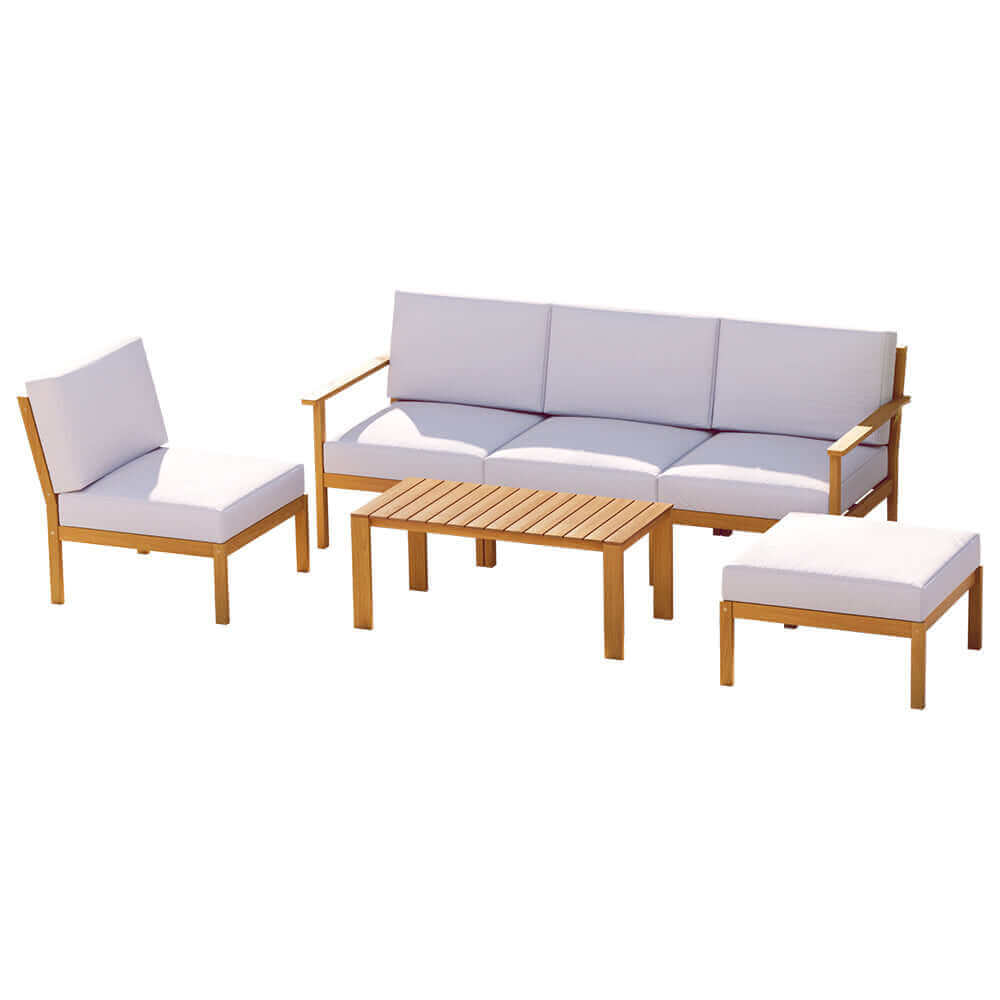 Gardeon 6pcs Outdoor Sofa Set 5-Seater Wooden Lounge Setting Garden Table Chairs-Upinteriors