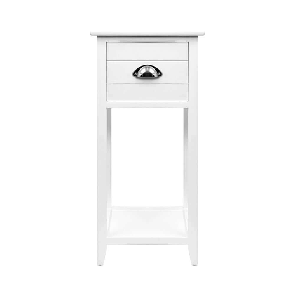 Artiss Bedside Table Nightstand Drawer Storage Cabinet Lamp Side Shelf White-Upinteriors