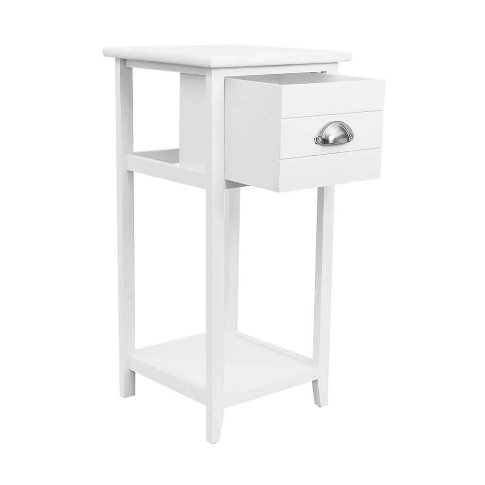 Artiss Bedside Table Nightstand Drawer Storage Cabinet Lamp Side Shelf White-Upinteriors
