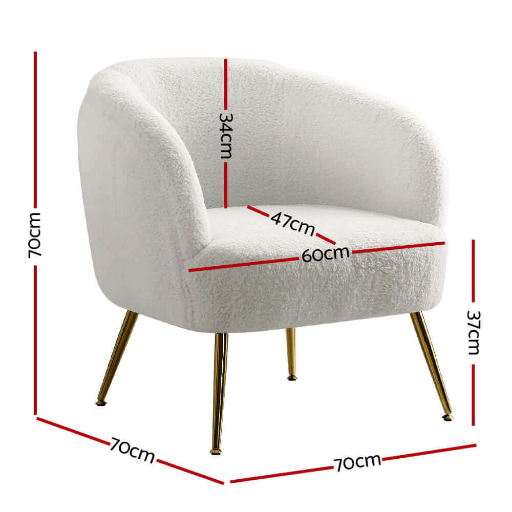 Buy Artiss Armchair Lounge Chair Accent Chairs Armchairs Sherpa Boucle Sofa – Upinteriors-Upinteriors
