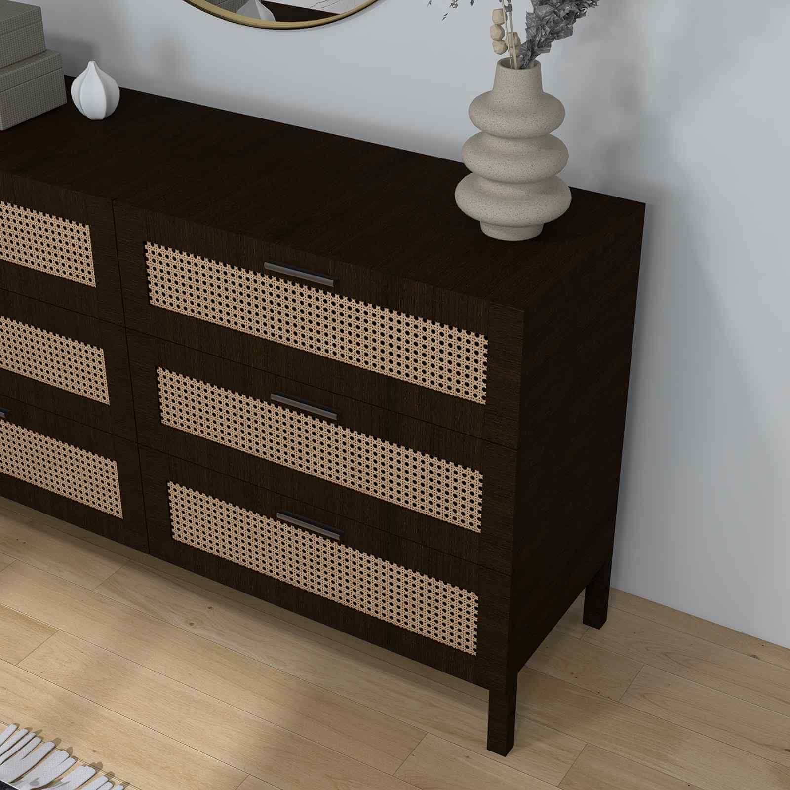 Buy Casa Decor 6 Drawers Cabinet for Bedroom (Black)-Upinteriors