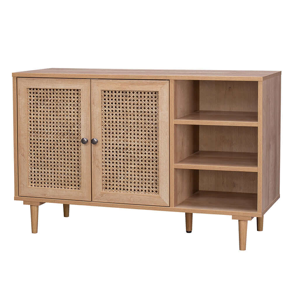 Buy natura rattan buffet sideboard storage cabinet hallway table 2 doors 3 shelves - upinteriors-Upinteriors