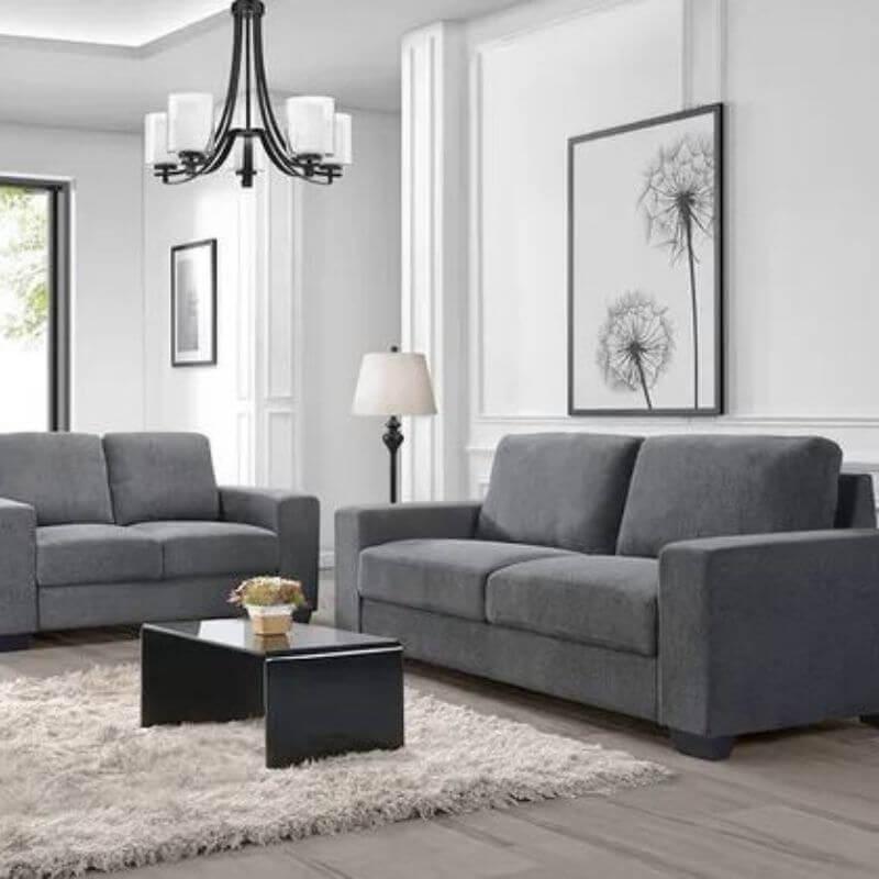 Brooks 3 Seater Fabric Sofa Elephant Grey-Upinteriors