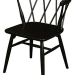 Sierra Oak Chairs - Black Set of 2 | Cross Back Design-Upinteriors
