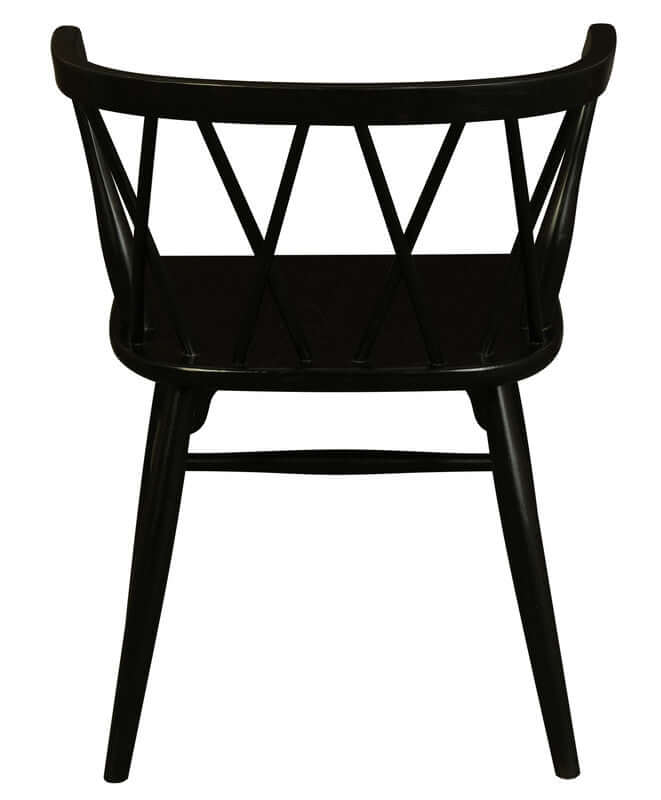 Sierra Oak Chairs - Black Set of 2 | Cross Back Design-Upinteriors