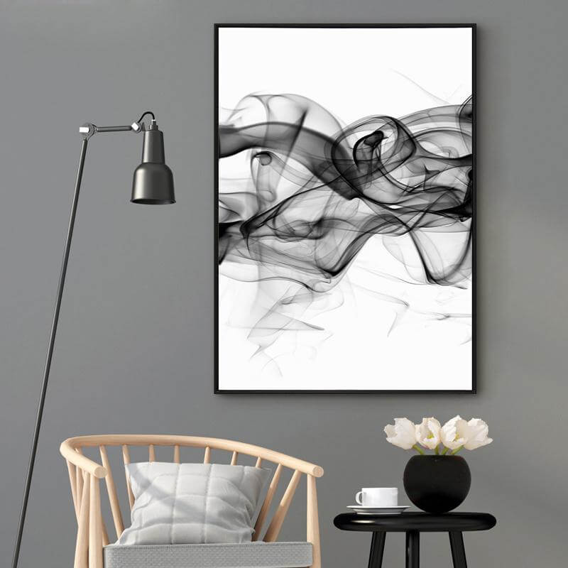 60cmx90cm Stylish Abstract Black 2 Sets Black Frame Canvas Wall Art-Upinteriors