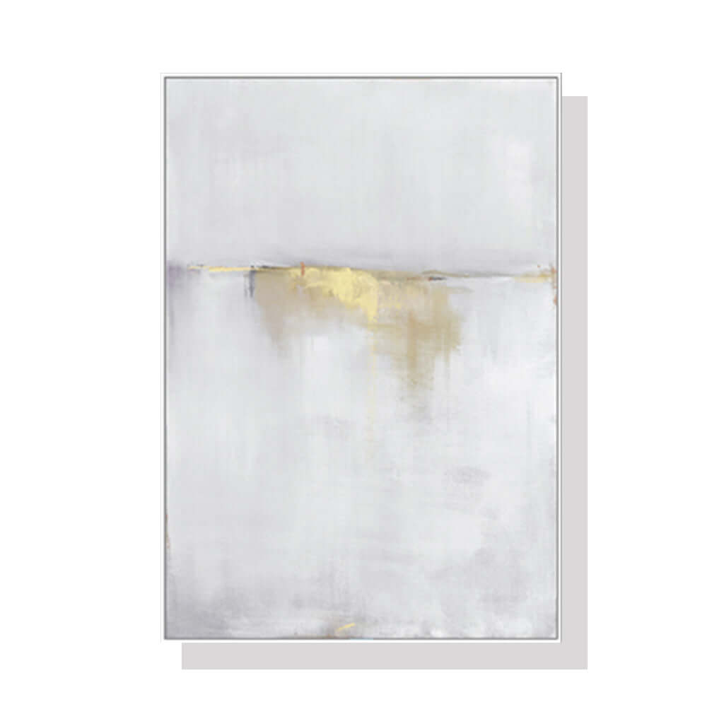 60cmx90cm Abstract gold white single II White Frame Canvas Wall Art-Upinteriors