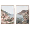 50cmx70cm Italy Positano 2 Sets Wood Frame Canvas Wall Art-Upinteriors