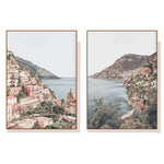 70cmx100cm Italy Positano 2 Sets Wood Frame Canvas Wall Art-Upinteriors