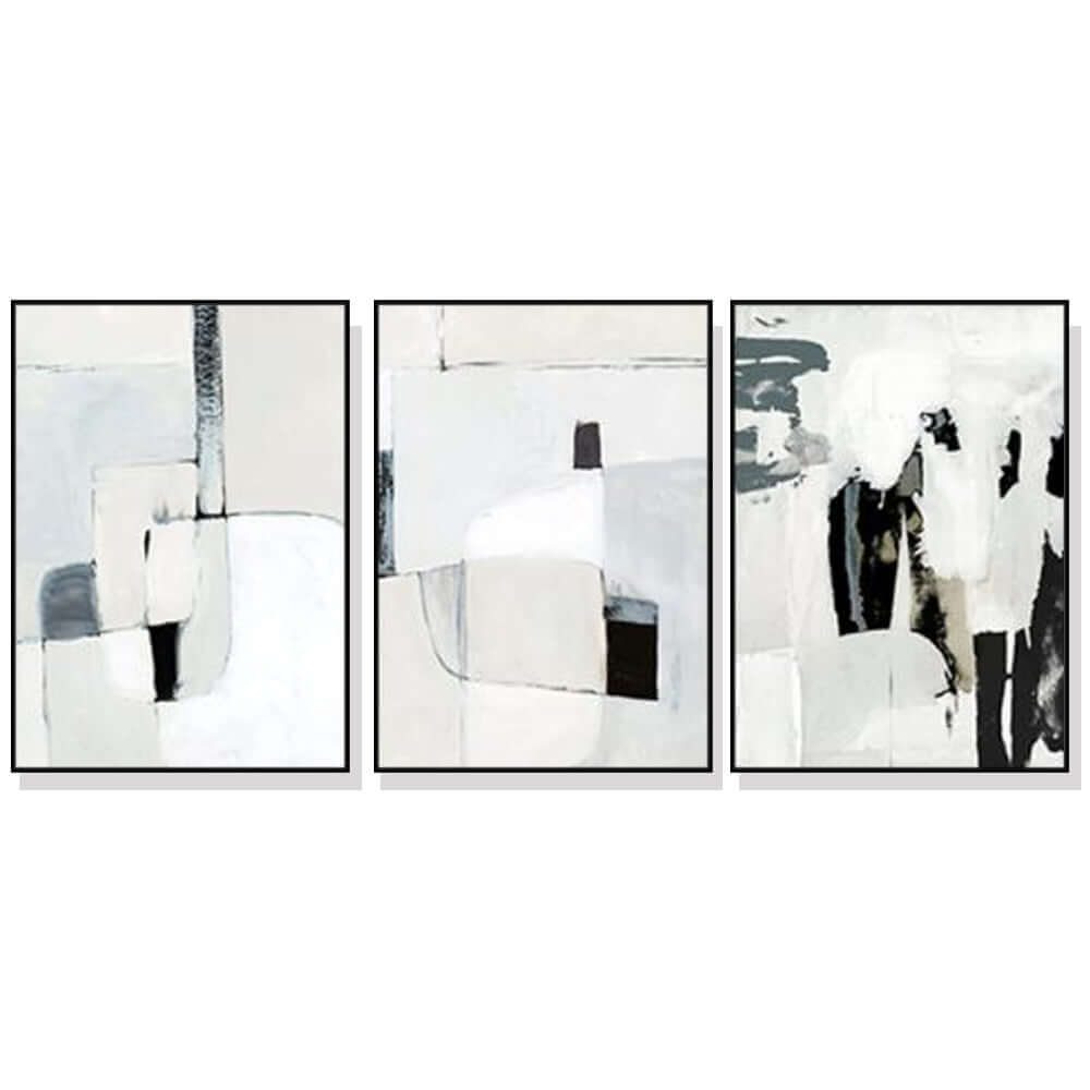 40cmx60cm Soft Spoken 3 Sets Black Frame Canvas Wall Art-Upinteriors