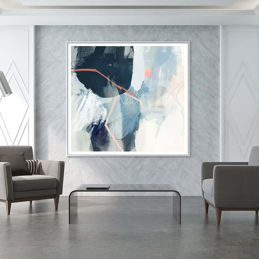 50cmx50cm Luz II White Frame Canvas Wall Art-Upinteriors