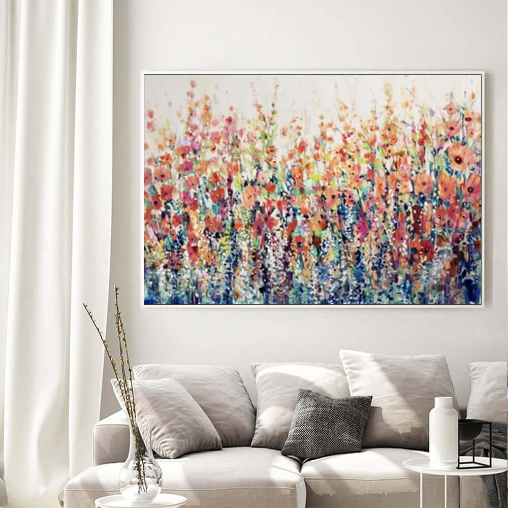 50cmx70cm Flourish Of Spring White Frame Canvas Wall Art-Upinteriors