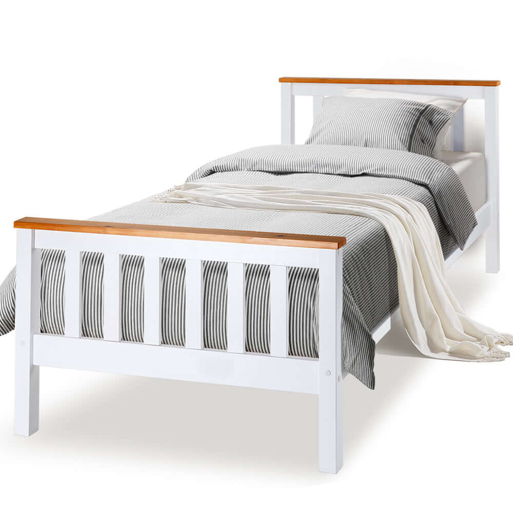Kingston Slumber Wooden Bed Frame Single Mattress Medium Firm Bedroom Furniture Kids Adults-Upinteriors