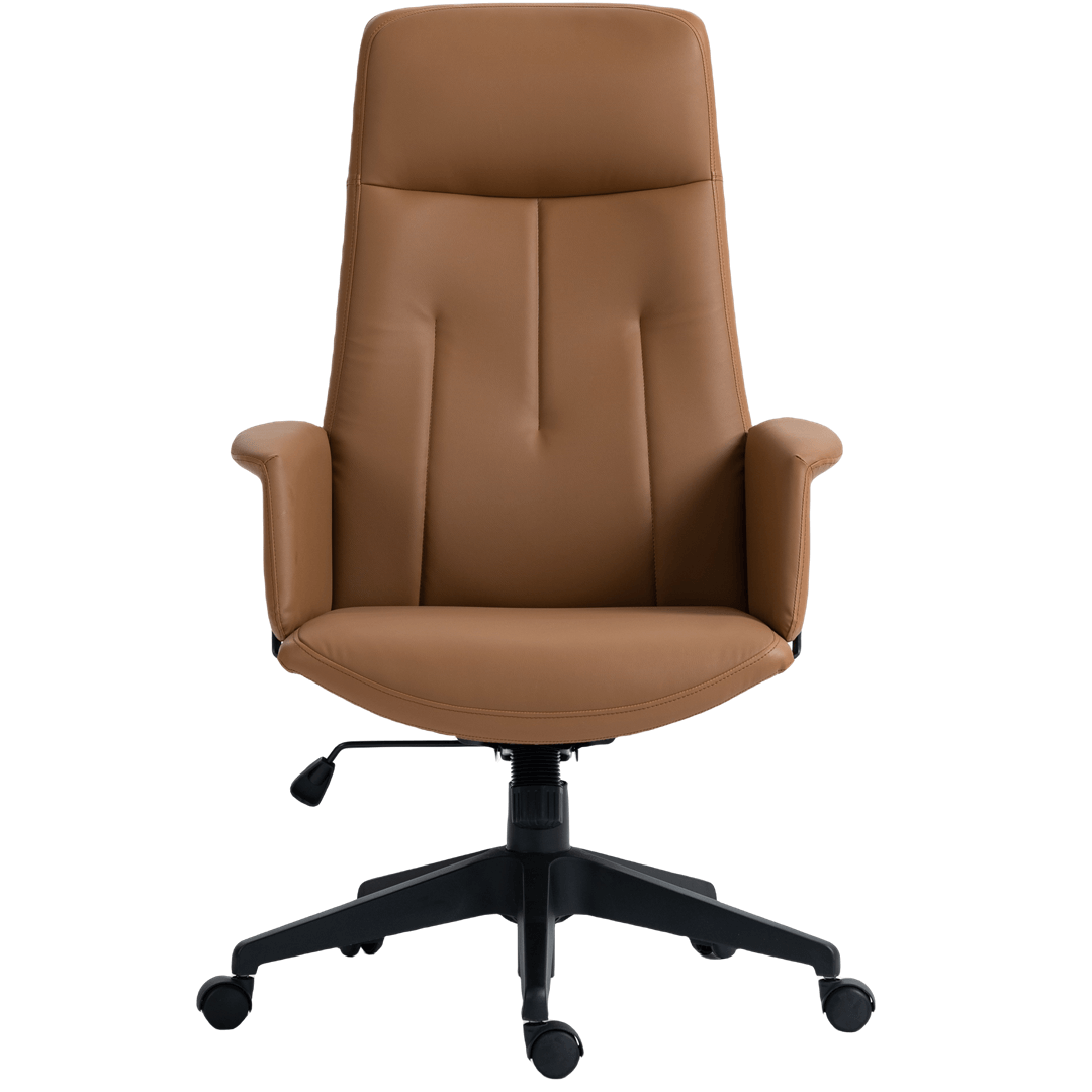 High Back Office Chair -Light Brown-Upinteriors