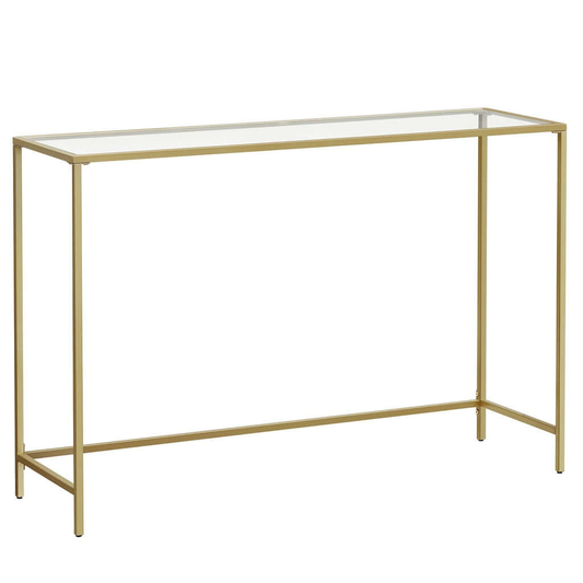 VASAGLE Console Table Tempered Glass Gold LGT036A01 - Upinteriors