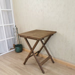 SquareTable Folding Bistro Set Solid Fir Wood Table Garden Outdoor Lounge-Upinteriors