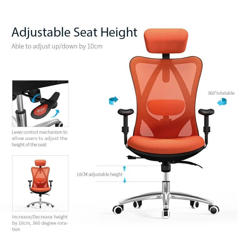 Sihoo M18 Ergonomic Office Chair, Computer Chair Desk Chair High Back Chair Breathable,3D Armrest and Lumbar Support-Upinteriors