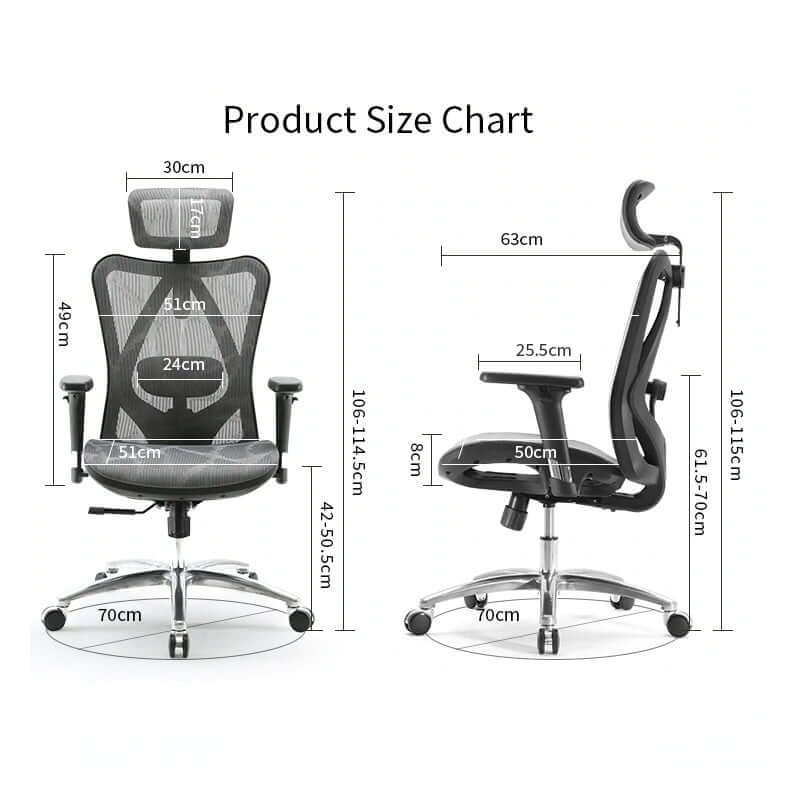 Sihoo M57 Ergonomic Office Chair, Computer Chair Desk Chair High Back Chair Breathable,3D Armrest and Lumbar Support Black without Foodrest-Upinteriors