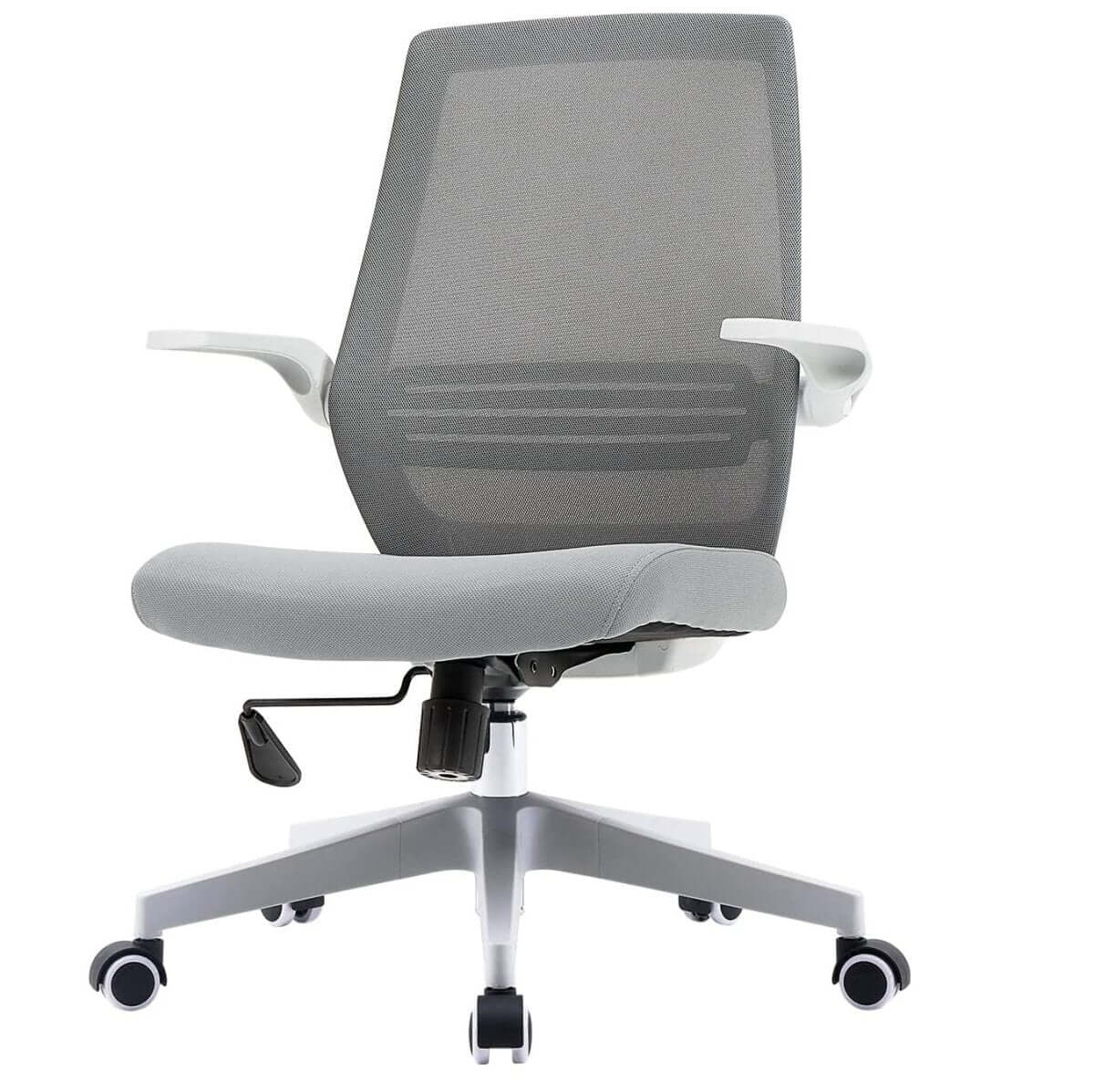 SIHOO M76 Ergonomic Office Chair Swivel Desk Chair Height Adjustable Mesh Back Computer Chair with Lumbar Support, 90° Flip-up Armrest Grey-Upinteriors