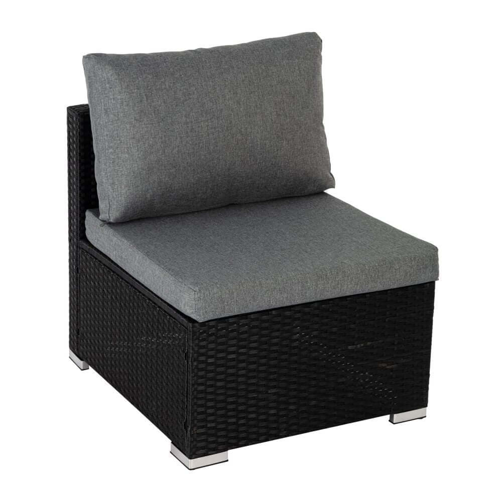 6PCS Outdoor Modular Lounge Sofa Coogee &#8211; Black-Upinteriors