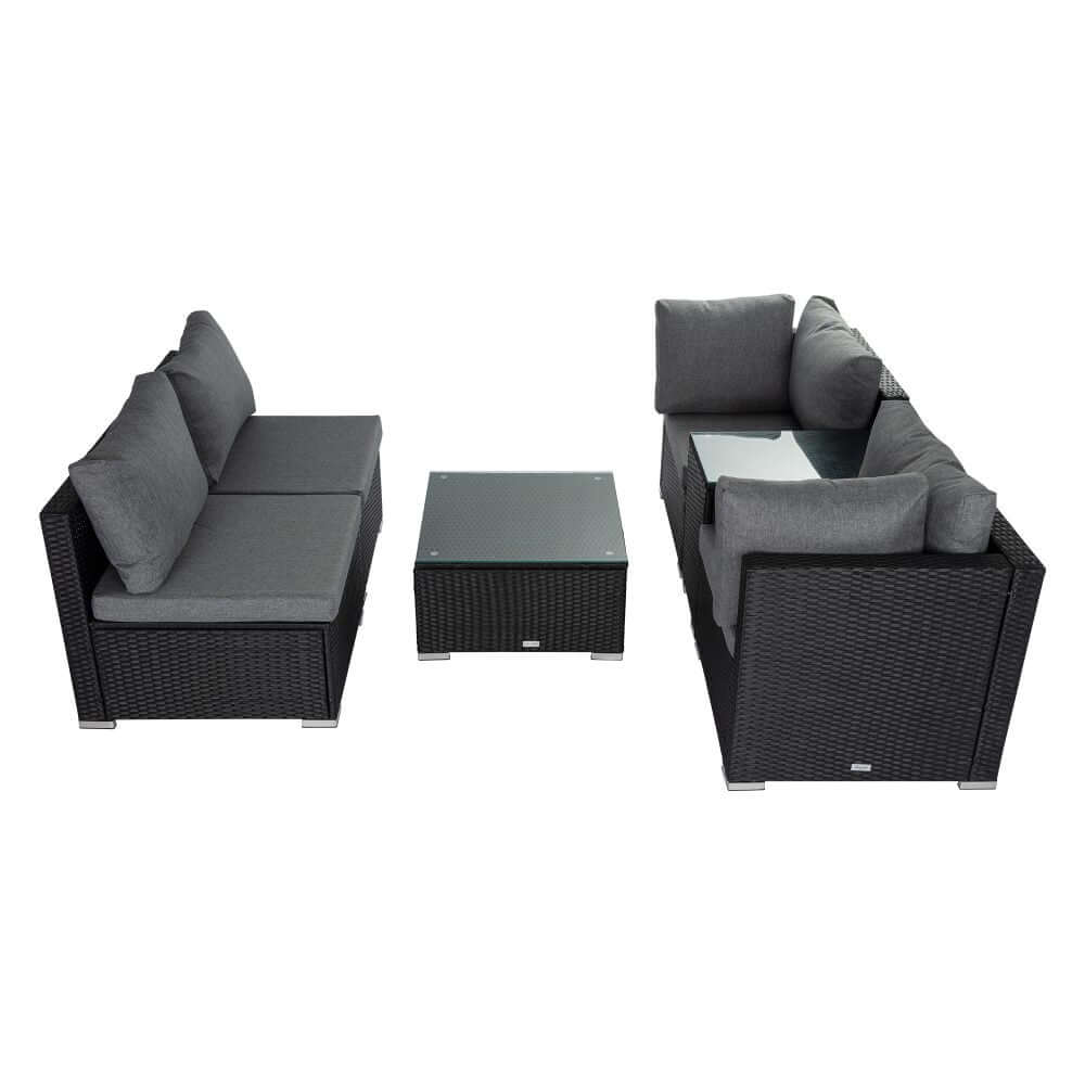 Modular Outdoor Lounge Set - 9pcs, Sofa, Armchairs and Coffee Table-Upinteriors