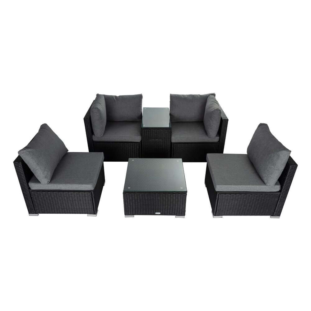 Modular Outdoor Lounge Set - 9pcs, Sofa, Armchairs and Coffee Table-Upinteriors