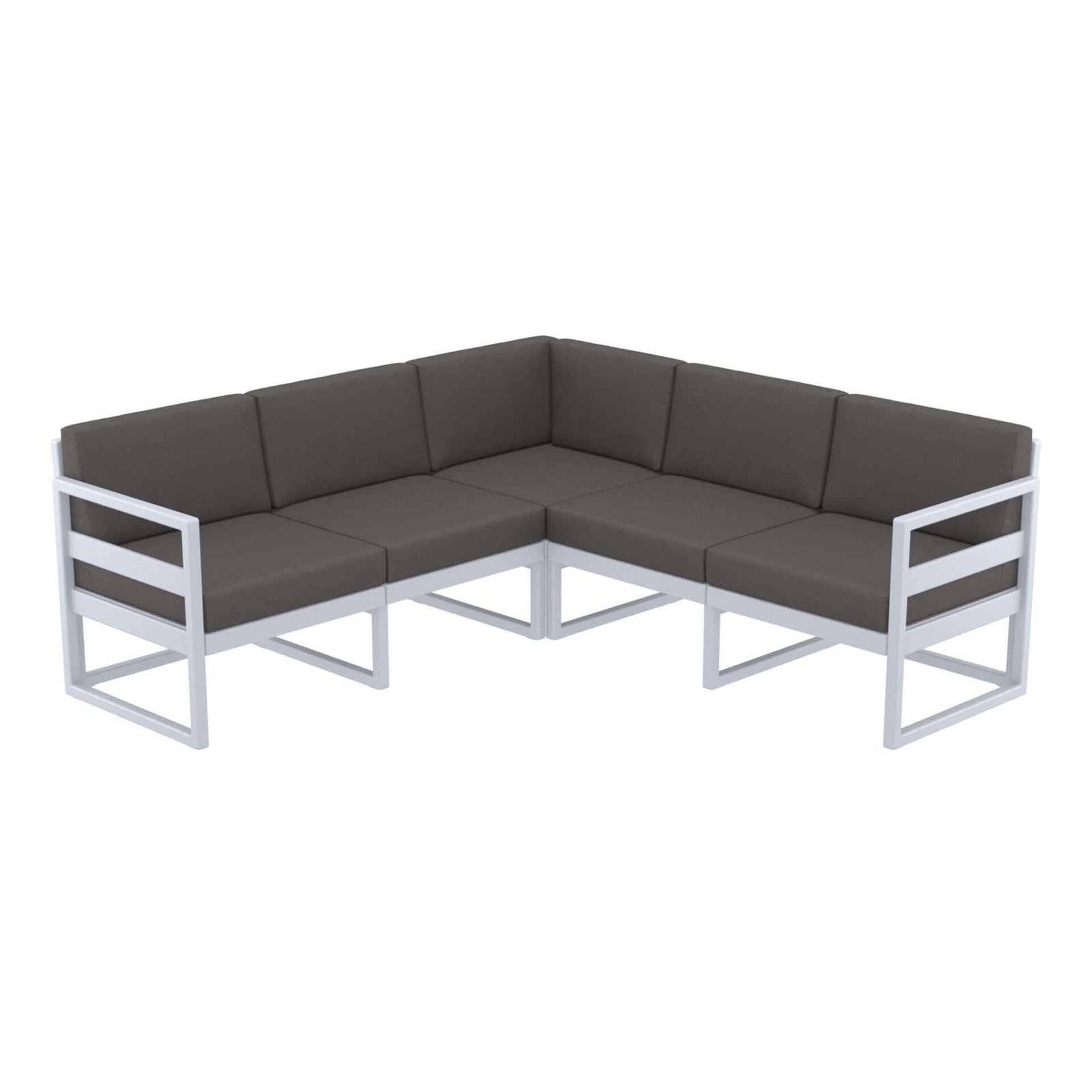 Mykonos Lounge Corner - Silver Grey with Dark Grey Cushions-Upinteriors