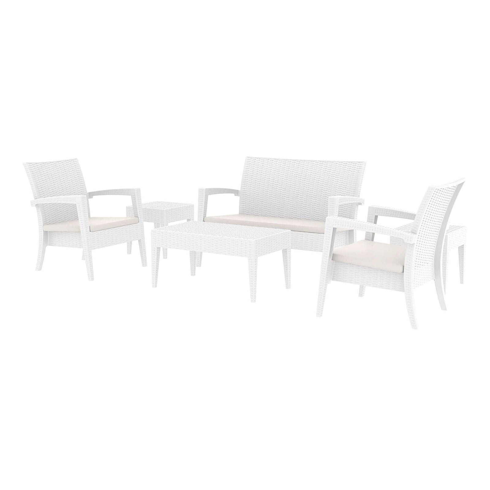 Tequila Lounge Set - White with cushions-Upinteriors