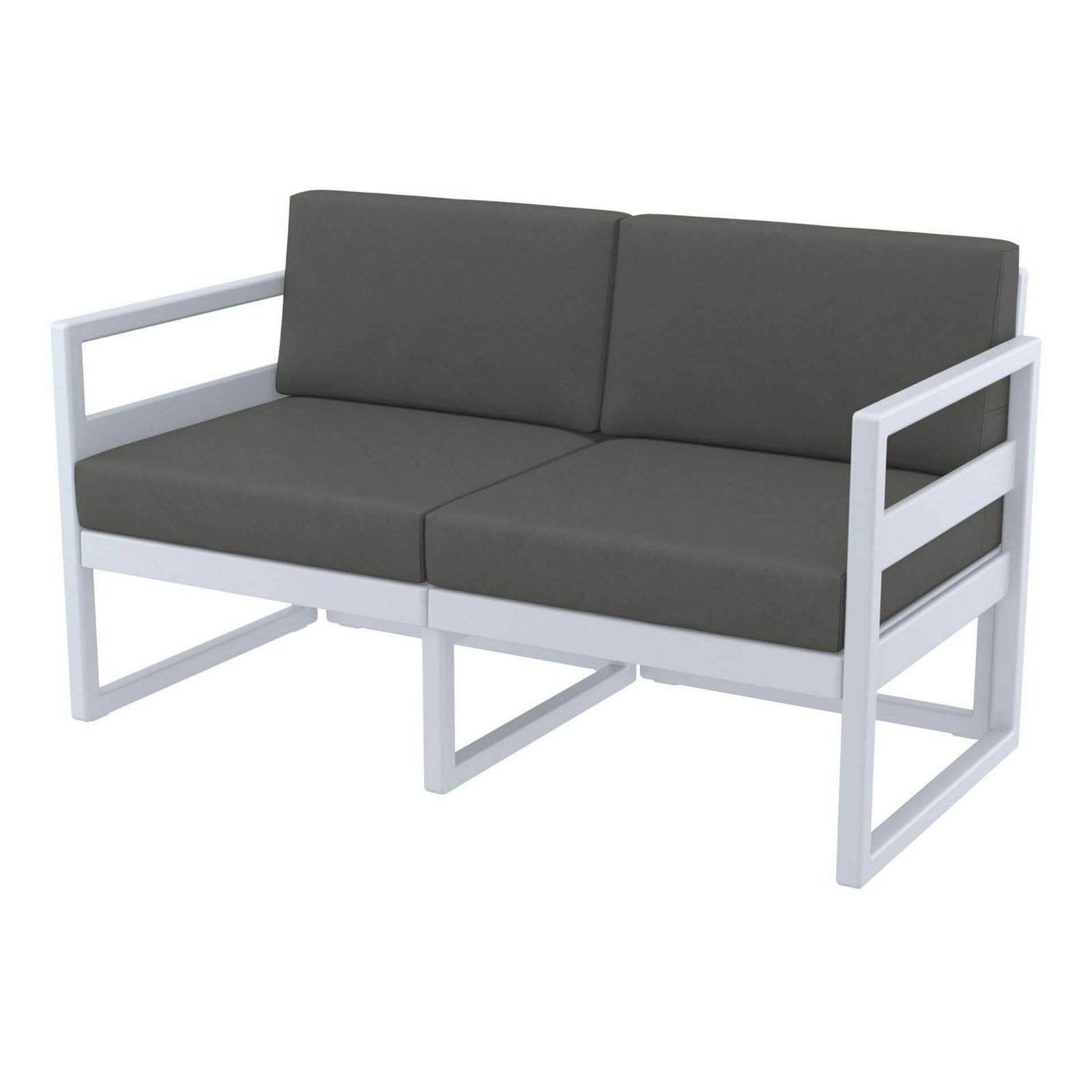 Mykonos Lounge Sofa - Silver Grey with Dark Grey Cushions-Upinteriors