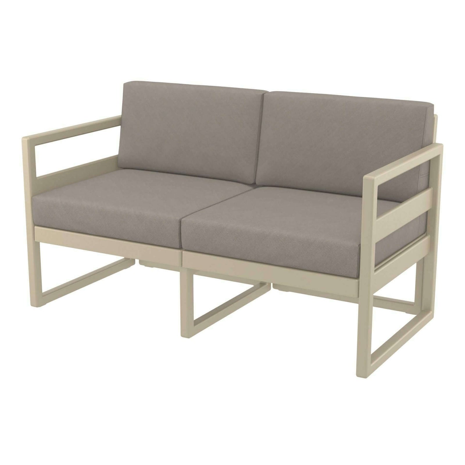 Mykonos Lounge Sofa - Taupe with Light Brown Cushions-Upinteriors