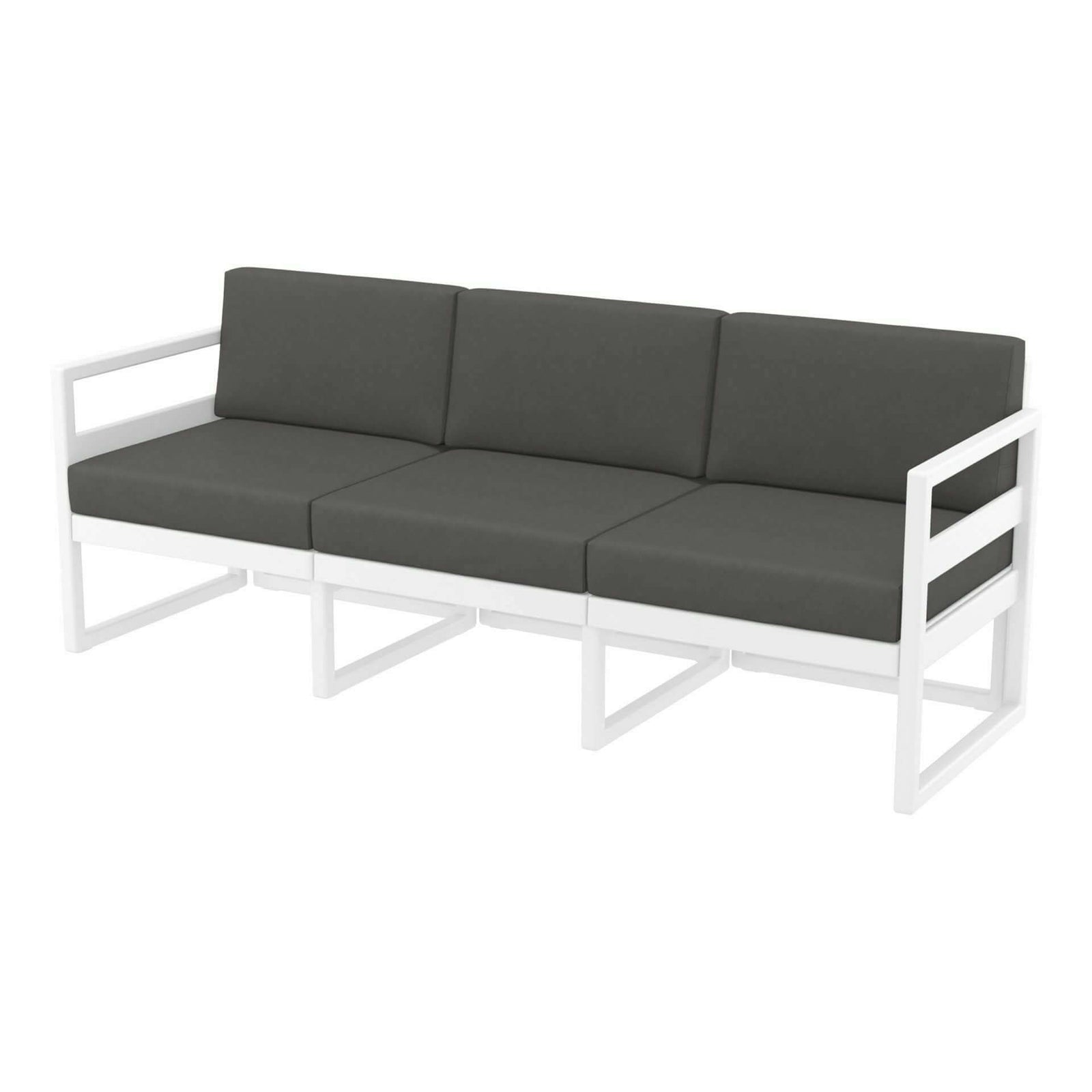 Mykonos Lounge Sofa XL - White with Dark Grey Cushions-Upinteriors