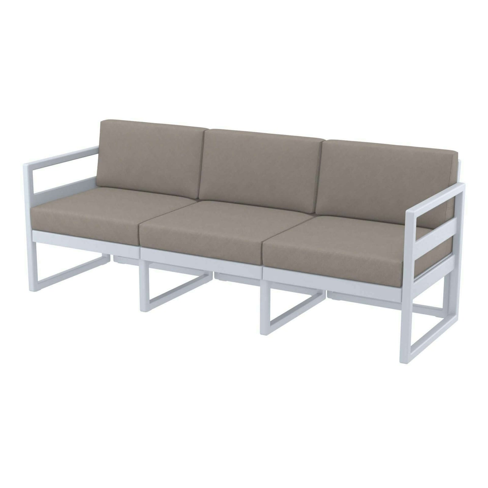 Mykonos Lounge Sofa XL - Silver Grey with Light Brown Cushions-Upinteriors
