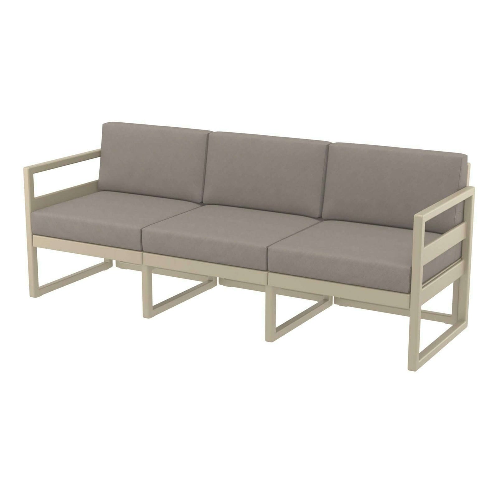 Mykonos Lounge Sofa XL - Taupe with Light Brown Cushions-Upinteriors