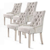 La Bella 4 Set Cream French Provincial Dining Chair Amour Oak Leg-Upinteriors