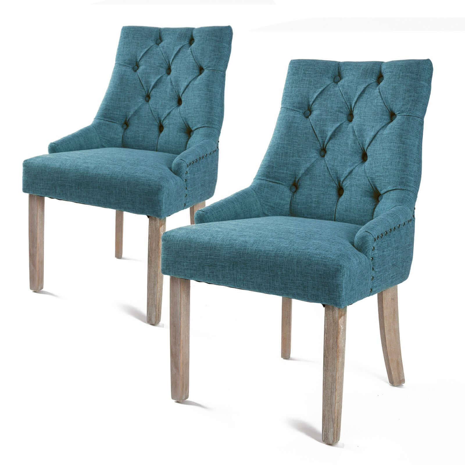 La Bella 2 Set Dark Blue French Provincial Dining Chair Amour Oak Leg-Upinteriors